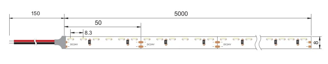 Waterproof SMD3014 120LEDs/M DC24V Side Emitting LED Outdoor Flexible Strip