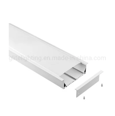 Perfil de tira de aluminio LED Perfil empotrado de gran tamaño para iluminación lineal de barra LED Alu