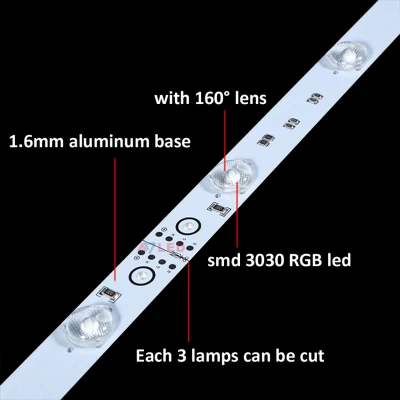 Retroiluminación superbrillante que hace publicidad de 12LEDs/M SMD3030 Barra de luz LED no resistente al agua