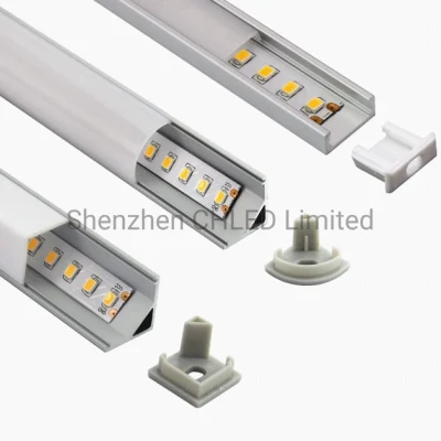 1506 2206 Ranura en U de aluminio y Perfil de ranura en V Aluminio para barra de iluminación lineal LED rígida